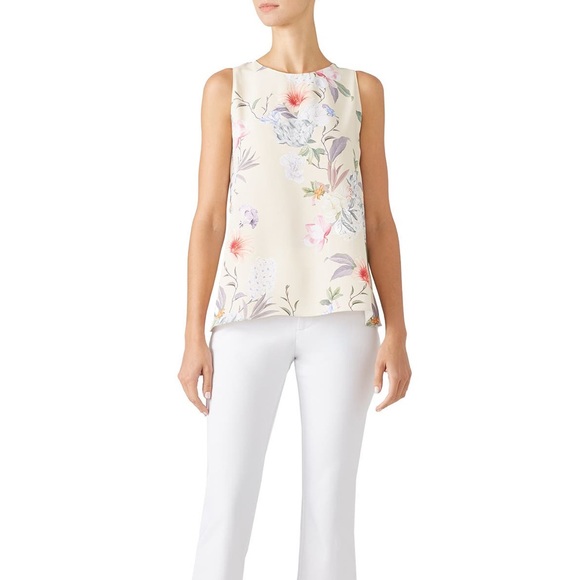 Amanda Uprichard Floral Utica high Neck Open Back Tank - XS - Picture 1 of 7